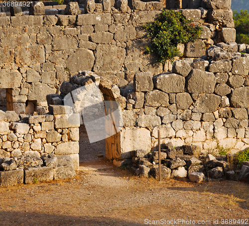 Image of  ruins stone and theatre in  antalya  arykanda turkey asia sky a