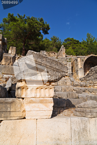 Image of   stone and    antalya  arykanda   old  temple