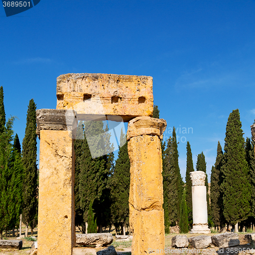 Image of and the roman temple history pamukkale    old construction in as