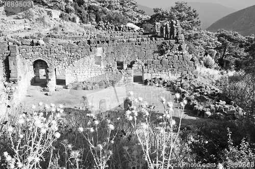 Image of  ruins stone and theatre in  antalya  arykanda turkey asia sky a