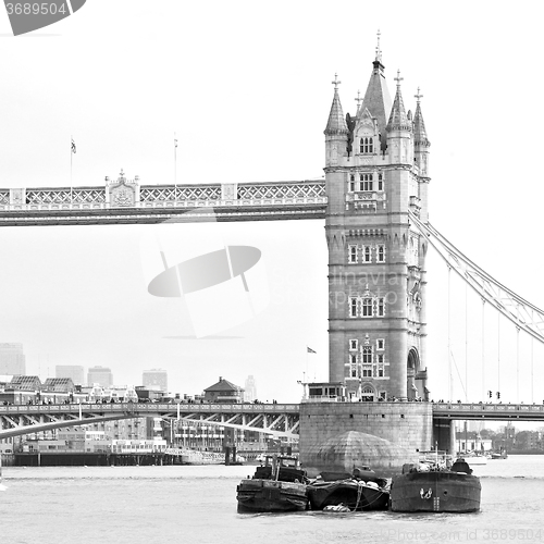 Image of london tower in england old bridge and the cloudy sky