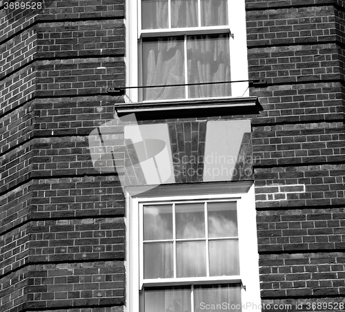 Image of in europe london old red brick wall and      historical window