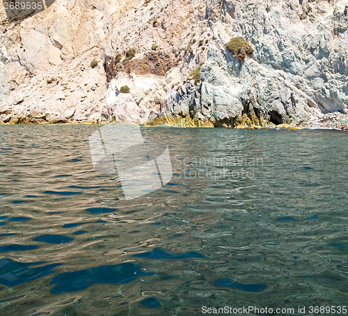 Image of from the boat sea and sky in mediterranean sea santorini greece 