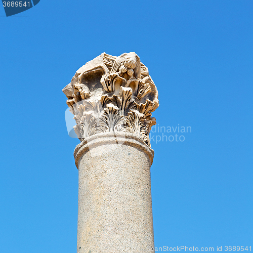 Image of column in old  temple and theatre in ephesus   antalya turkey as