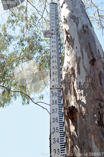 Image of tall flood marker