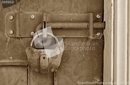 Image of old locked door