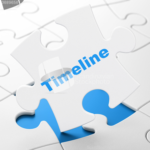 Image of Timeline concept: Timeline on puzzle background