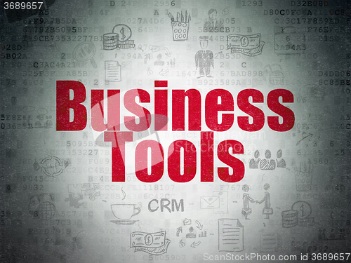 Image of Finance concept: Business Tools on Digital Paper background