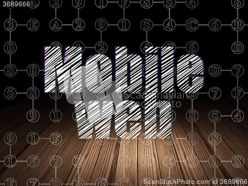 Image of Web development concept: Mobile Web in grunge dark room