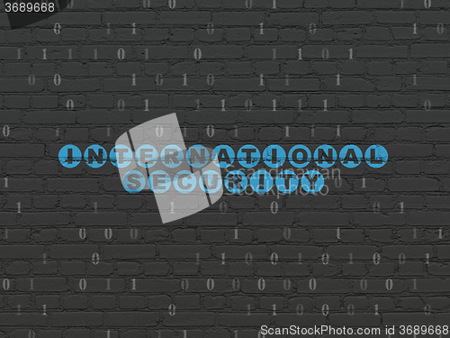 Image of Security concept: International Security on wall background