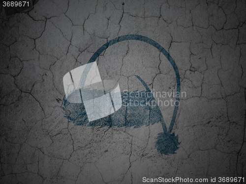Image of Holiday concept: Christmas Hat on grunge wall background