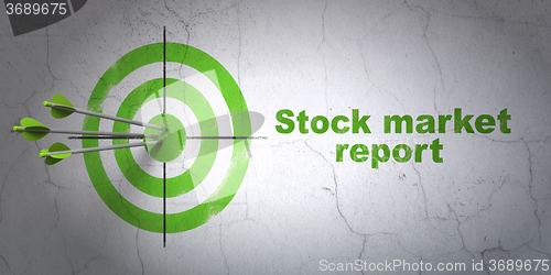 Image of Currency concept: target and Stock Market Report on wall background