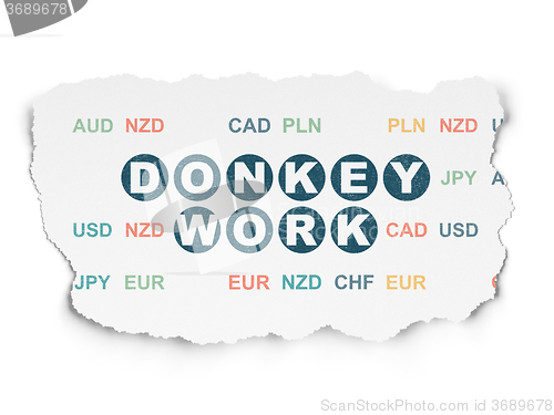 Image of Finance concept: Donkey Work on Torn Paper background