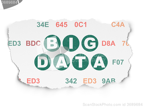 Image of Information concept: Big Data on Torn Paper background