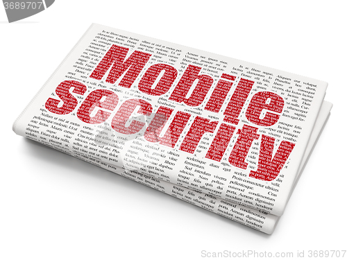 Image of Security concept: Mobile Security on Newspaper background