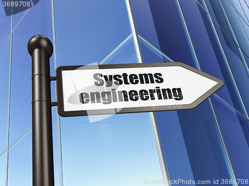 Image of Science concept: sign Systems Engineering on Building background