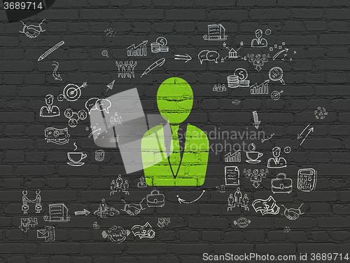 Image of Finance concept: Business Man on wall background