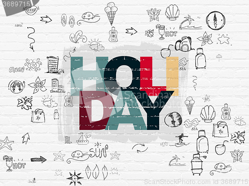 Image of Vacation concept: Holiday on wall background