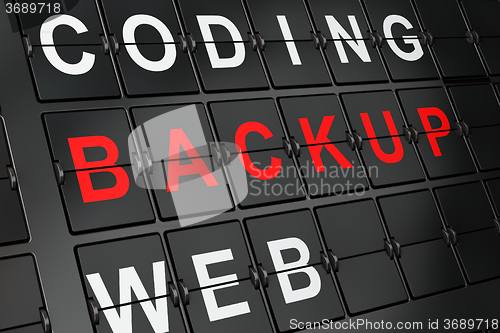 Image of Software concept: Backup on airport board background