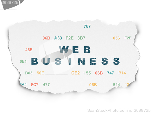 Image of Web development concept: Web Business on Torn Paper background