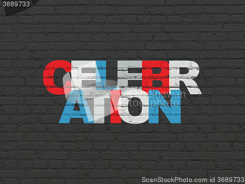 Image of Entertainment, concept: Celebration on wall background