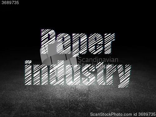Image of Manufacuring concept: Paper Industry in grunge dark room