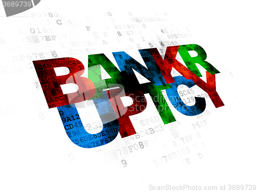 Image of Finance concept: Bankruptcy on Digital background