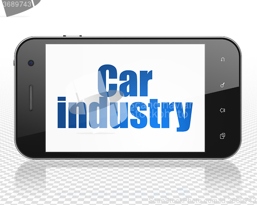 Image of Industry concept: Smartphone with Car Industry on display