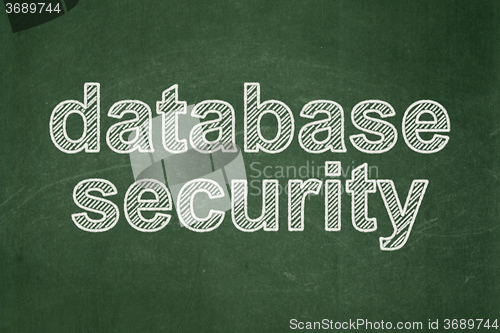 Image of Security concept: Database Security on chalkboard background