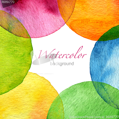 Image of Abstract watercolor circle painted background