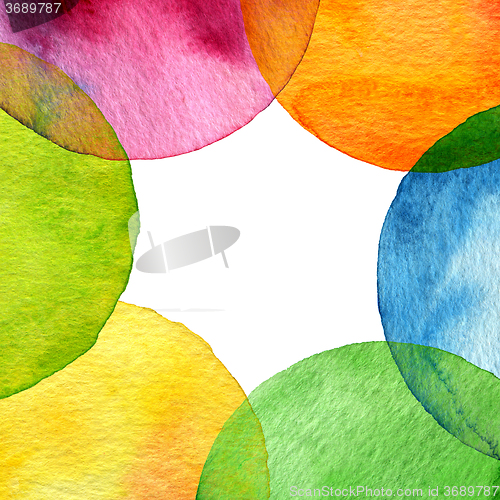 Image of Abstract watercolor circle painted background