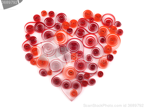 Image of curling paper red heart