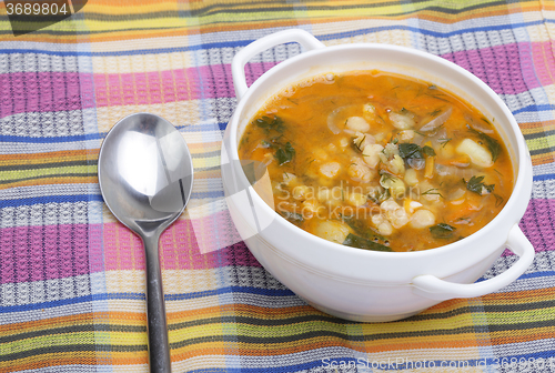 Image of pea soup in bowl