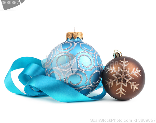 Image of Christmas balls with ribbon