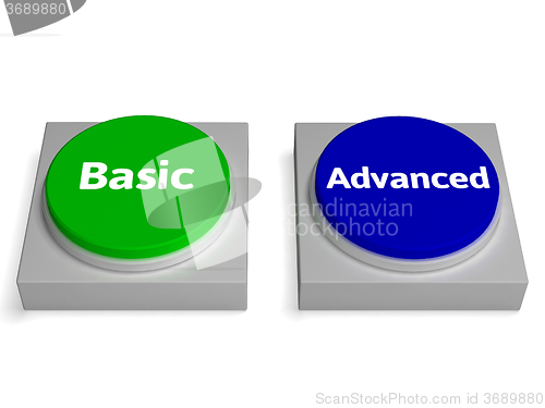 Image of Basic Advanced Buttons Shows Version Or Features