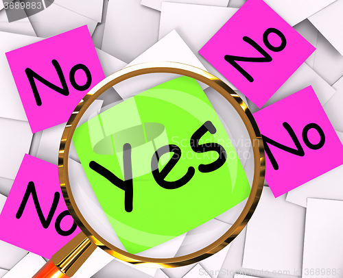 Image of Yes No Post-It Papers Mean Positive Or Declining