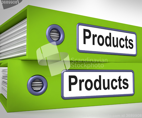 Image of Products Folders Mean Goods And Merchandise For Sale