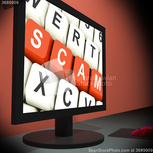 Image of Scam On Monitor Showing Schemes
