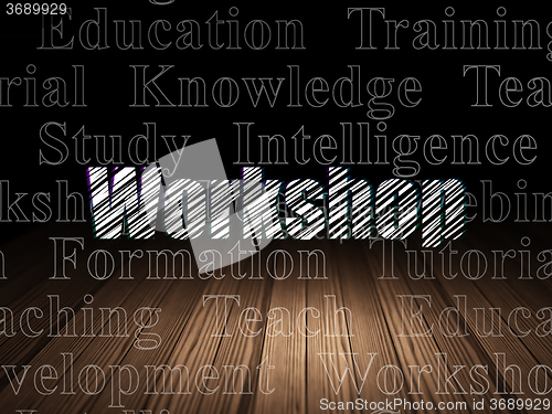 Image of Learning concept: Workshop in grunge dark room