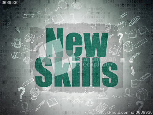 Image of Learning concept: New Skills on Digital Paper background