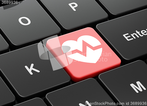 Image of Health concept: Heart on computer keyboard background