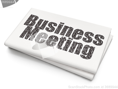 Image of Business concept: Business Meeting on Blank Newspaper background