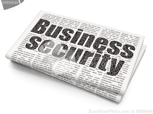 Image of Safety concept: Business Security on Newspaper background