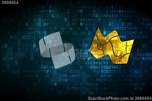 Image of Tourism concept: Map on digital background