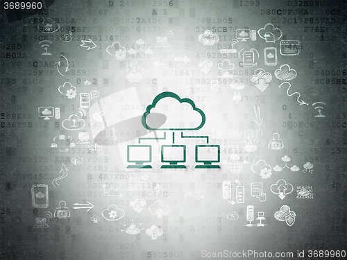 Image of Cloud networking concept: Cloud Network on Digital Paper background