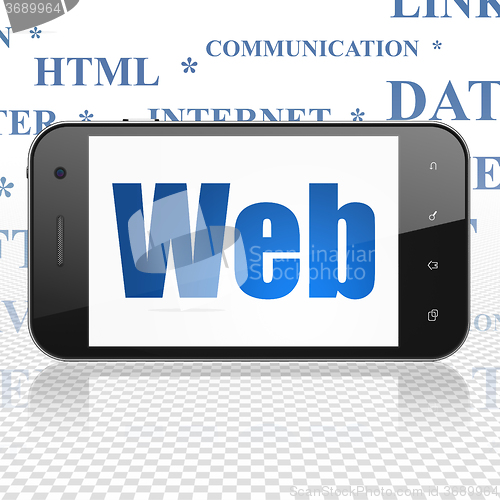 Image of Web design concept: Smartphone with Web on display