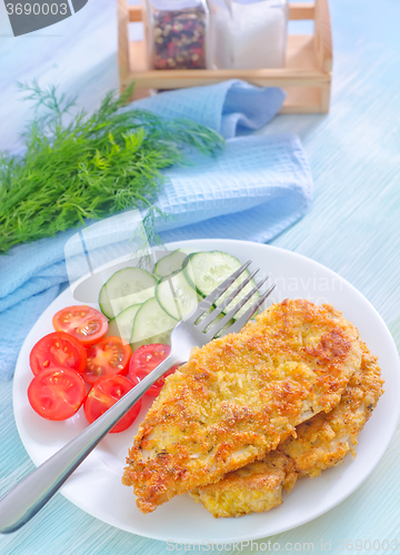 Image of fried chicken with vegetables