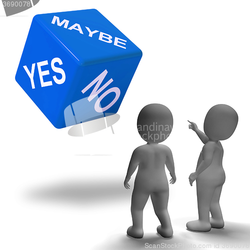 Image of Maybe Yes No Dice Represents Uncertainty And Decisions