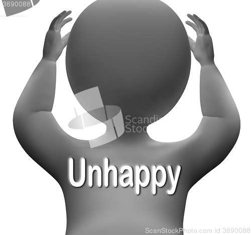 Image of Unhappy Character Shows Sad Depressed Or Upset