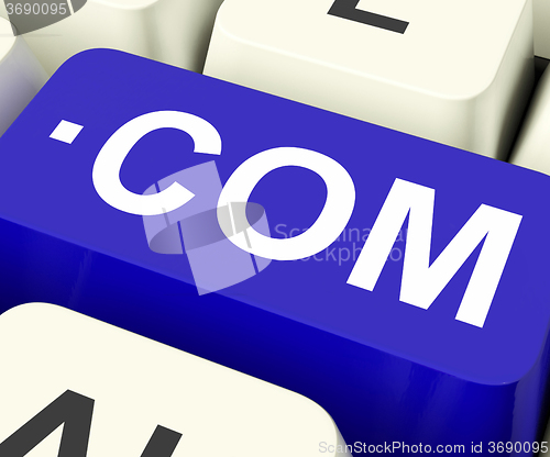 Image of Com Keys Means Web Domain Name\r
